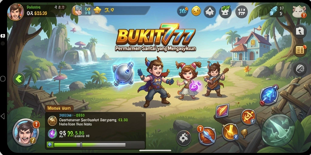 Tampilan gameplay BUKIT777 yang penuh warna dan menyenangkan.