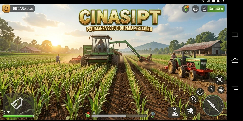Screenshot CINASIPIT menunjukkan aktivitas bertani yang seru dan interaktif.