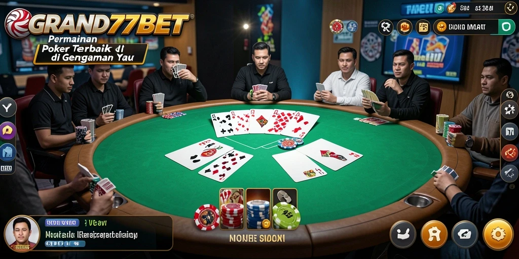 Screenshot gameplay seru dari aplikasi poker GRAND77BET.