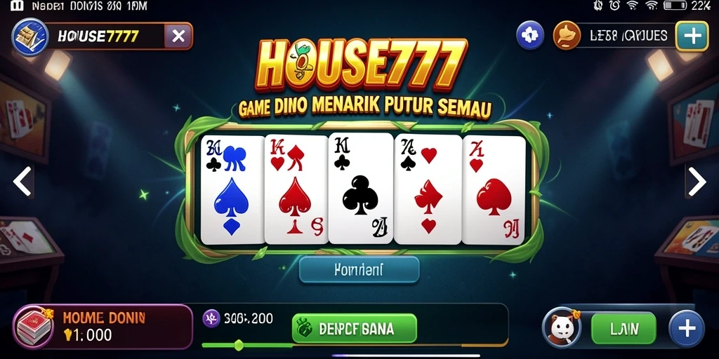 Tampilan gameplay menarik dari HOUSE777 yang menunjukkan suasana permainan Domino.