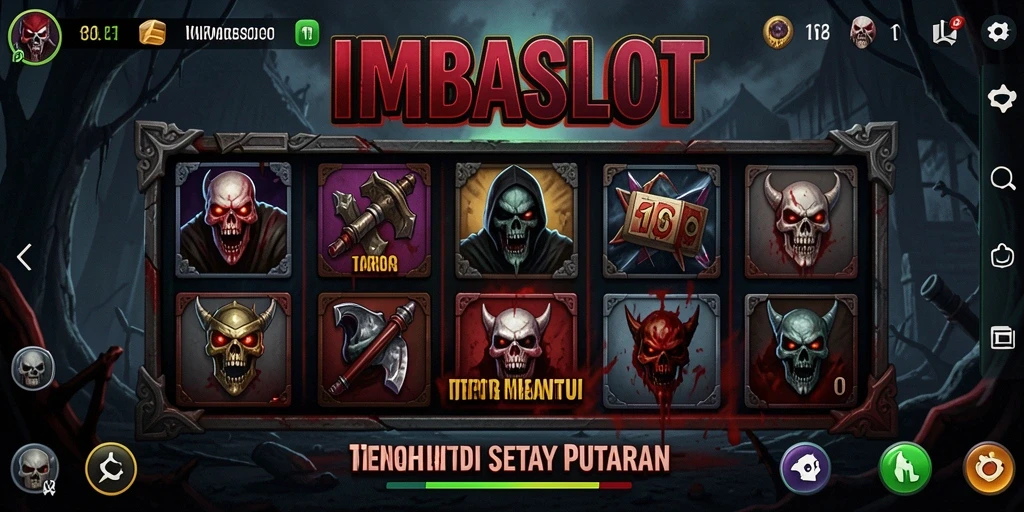 Tampilan gameplay IMBASLOT yang mencekam dan menyeramkan.