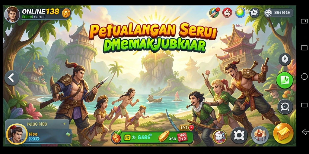 Tangkapan layar gameplay ONLINE138 menunjukkan aksi petualangan menakjubkan di dunia terbuka.