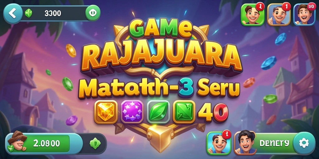 Tampilan gameplay seru RAJAJUARA dengan kombinasi Match-3 yang menarik.