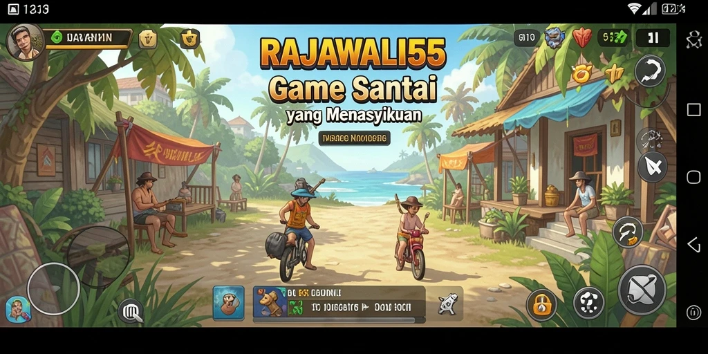 Tampilan gameplay menarik dari RAJAWALI55 yang penuh warna dan menyenangkan.