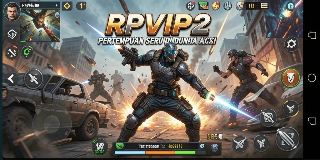 Screenshot RPVIP2 menampilkan aksi pertempuran seru.