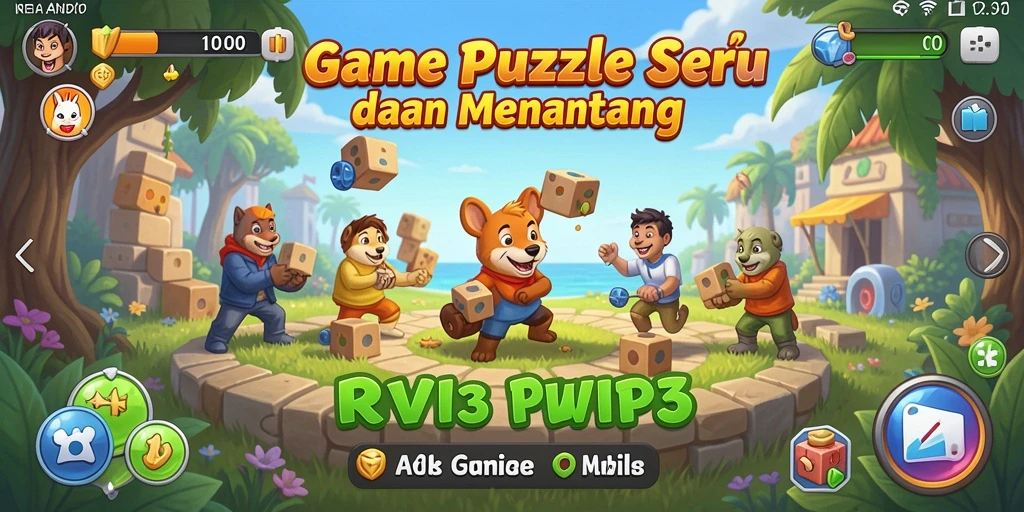 Screenshot utama RVIP3 menampilkan gameplay puzzle yang menantang.