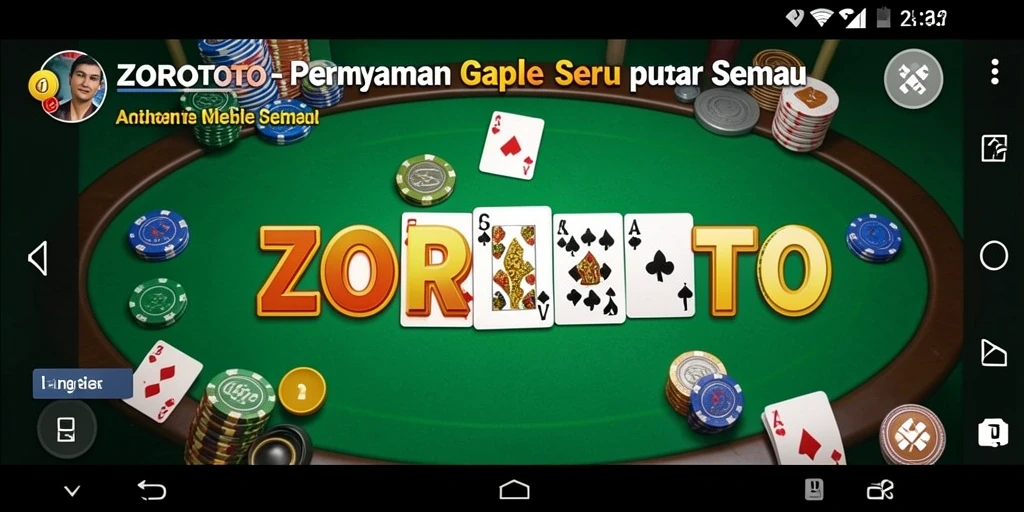 Tampilan gameplay menarik dari ZOROTOTO yang menggugah semangat bermain Gaple.